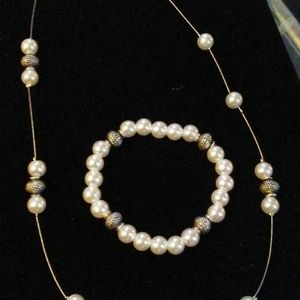 Hand-Crafted Pearl Drop Necklace 18 inch